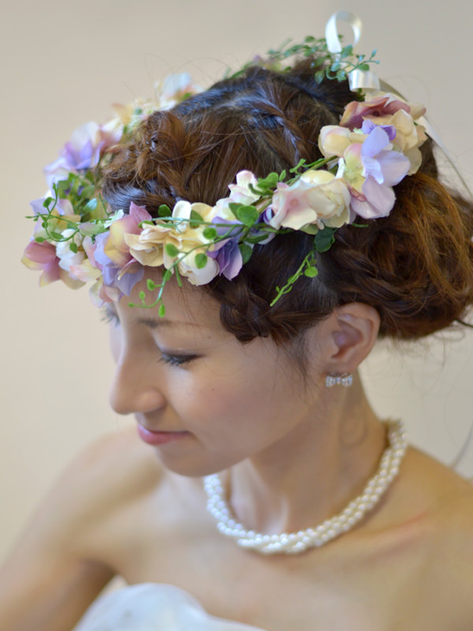 花嫁 髪型 花冠