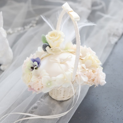 ミニバスケットかごのリングピロー ピュルテ