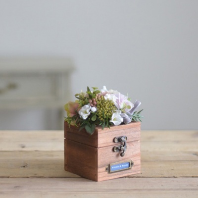 木箱のリングピロー ボンヌ・チーク