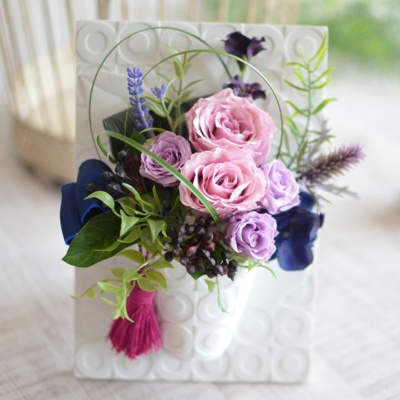 フラワーギフト スタンドフラワー・パープルローズ