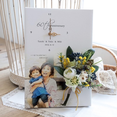 お花と似顔絵の時計 お花と似顔絵の時計/ピクチャレスク・イエロー