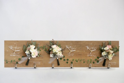 つながる花時計(三連式) つながるグリーンの花時計(三連式)/ナチュラル・バーチ