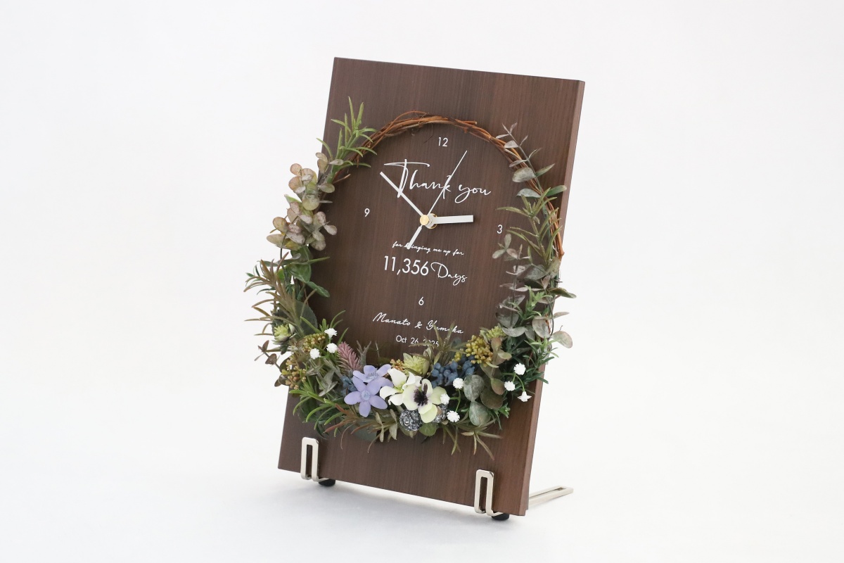 結婚祝いの花時計のサイズイメージ
