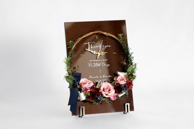 結婚式や古希喜寿祝いの花時計のサイズ紹介